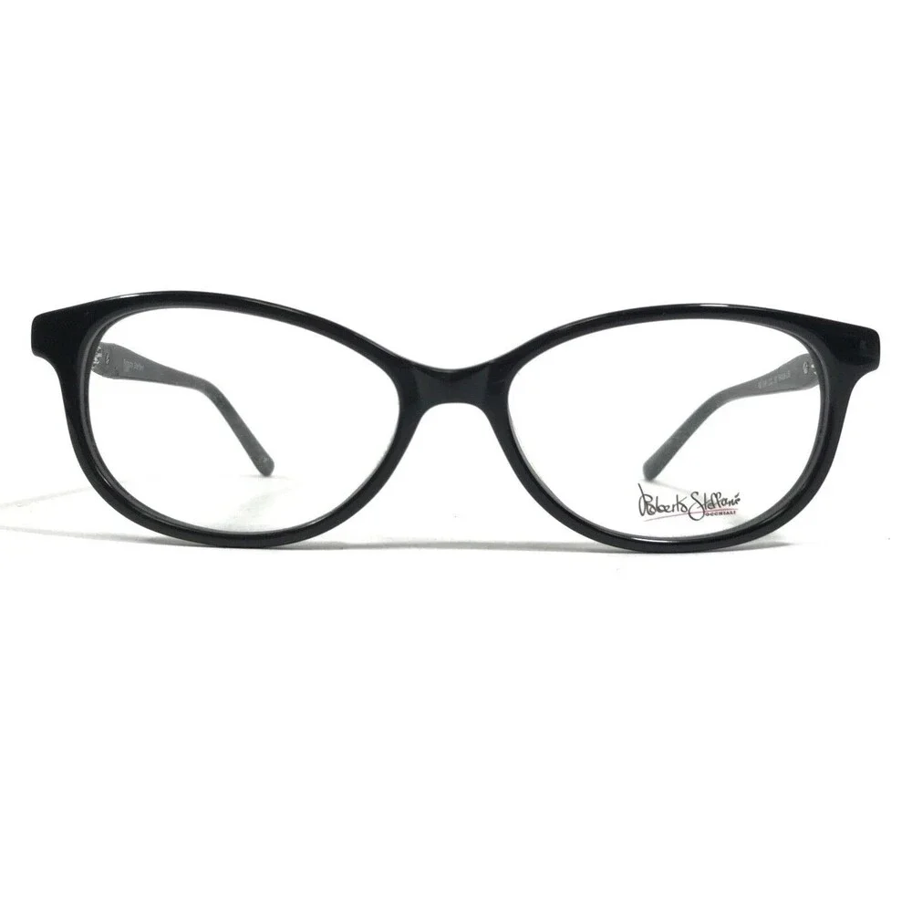 Roberto Steffani RS 149 COL 90 Eyeglasses Frames Black Round Full Rim 54-16-135